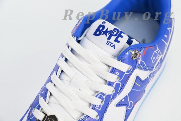 A Bathing Ape Bape Sta Low Black Blue Color Spray Painting 1H73 191 913 - Image 7