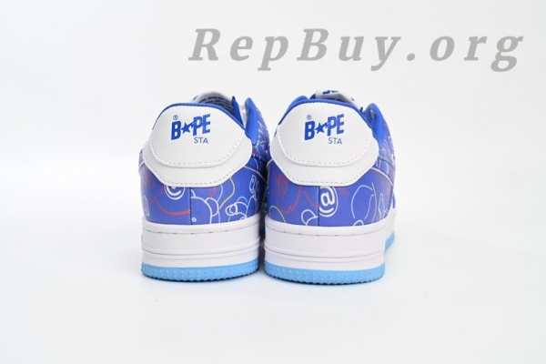 A Bathing Ape Bape Sta Low Black Blue Color Spray Painting 1H73 191 913 - Image 4