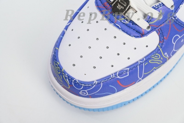 A Bathing Ape Bape Sta Low Black Blue Color Spray Painting 1H73 191 913 - Image 6