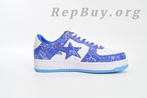A Bathing Ape Bape Sta Low Black Blue Color Spray Painting 1H73 191 913 - Image 3