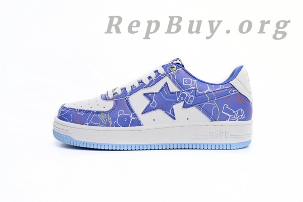 A Bathing Ape Bape Sta Low Black Blue Color Spray Painting 1H73 191 913