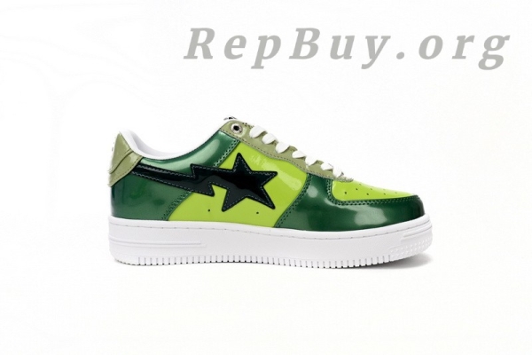 A Bathing Ape Bape Sta Low Black Green Mirror Surface 1H20 190 046 - Image 3