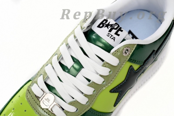 A Bathing Ape Bape Sta Low Black Green Mirror Surface 1H20 190 046 - Image 7
