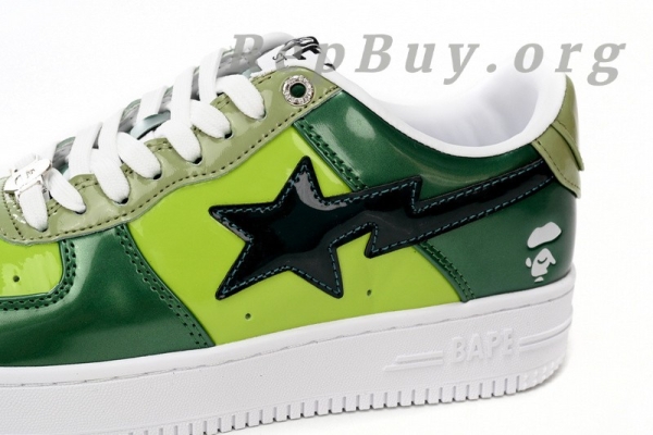 A Bathing Ape Bape Sta Low Black Green Mirror Surface 1H20 190 046 - Image 8