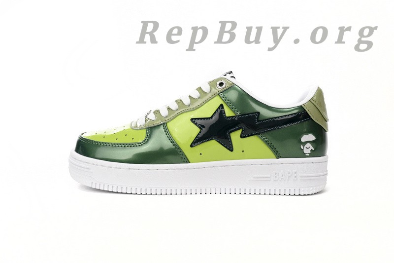 Best A Bathing Ape Bape Sta Low Black Green Mirror Surface 1H20 190 046 Replica