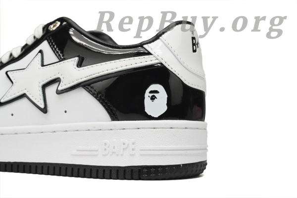 A Bathing Ape Bape Sta Low Black White Panda 1H70-191-001 - 图片 5