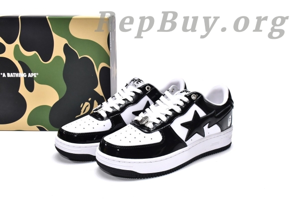 A Bathing Ape Bape Sta Low Black White 1H70-191-001 - 图片 3