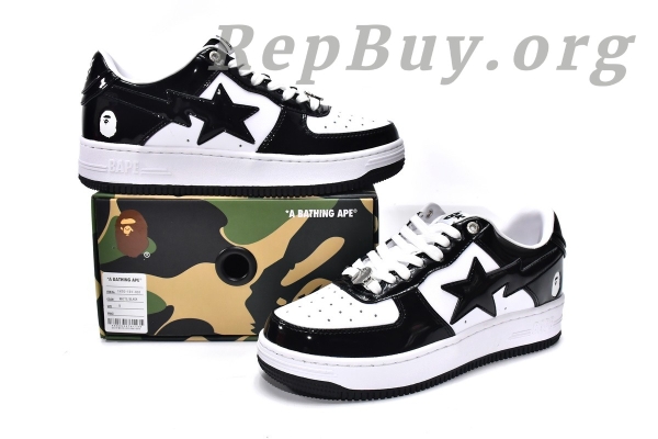 A Bathing Ape Bape Sta Low Black White 1H70-191-001 - 图片 4