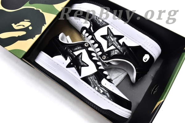 A Bathing Ape Bape Sta Low Black White 1H70-191-001 - 图片 2
