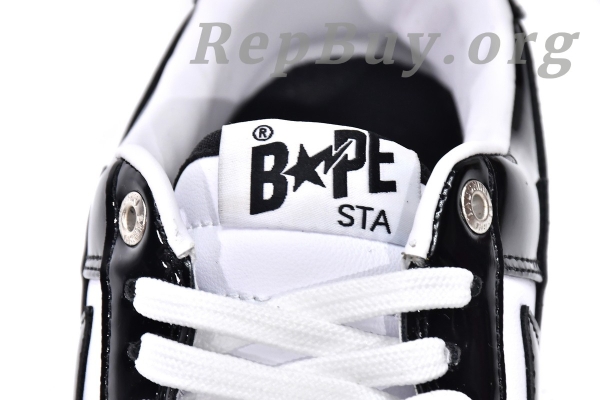 A Bathing Ape Bape Sta Low Black White 1H70-191-001 - 图片 14