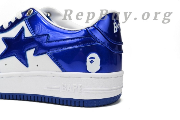 Bape Sta Low Blue and White, Bape Shoes Replica, High Quality Bape Sneakers, Mirror Finish Bape Sta, Bape 1170-191-022, Best Bape Replica Shoes, 1:1 Bape Sta Low, Premium Bape Sneakers Copy
