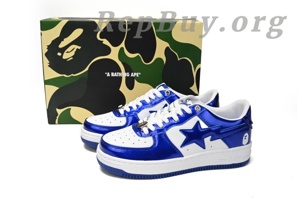 Bape Sta Low Blue and White, Bape Shoes Replica, High Quality Bape Sneakers, Mirror Finish Bape Sta, Bape 1170-191-022, Best Bape Replica Shoes, 1:1 Bape Sta Low, Premium Bape Sneakers Copy
