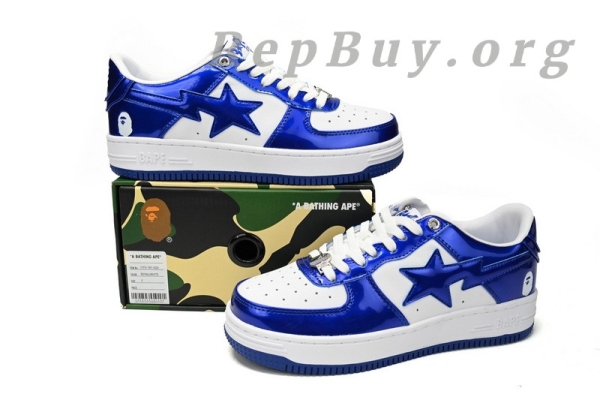 Bape Sta Low Blue and White, Bape Shoes Replica, High Quality Bape Sneakers, Mirror Finish Bape Sta, Bape 1170-191-022, Best Bape Replica Shoes, 1:1 Bape Sta Low, Premium Bape Sneakers Copy