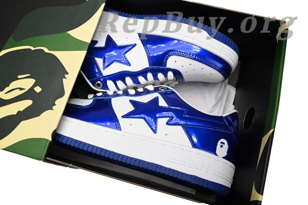 Bape Sta Low Blue and White, Bape Shoes Replica, High Quality Bape Sneakers, Mirror Finish Bape Sta, Bape 1170-191-022, Best Bape Replica Shoes, 1:1 Bape Sta Low, Premium Bape Sneakers Copy