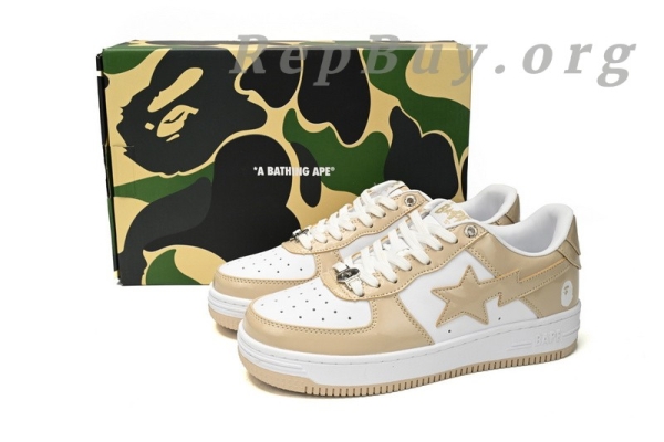 Bape Sta Low, Bape Shoes, Bape Sta Low Brown White, High Quality Replica Bape, Mirror Surface Bape, 1170-191-022, Bape Sneakers, Best Bape Replica, Bape Sta Low Replica, A Bathing Ape Shoes