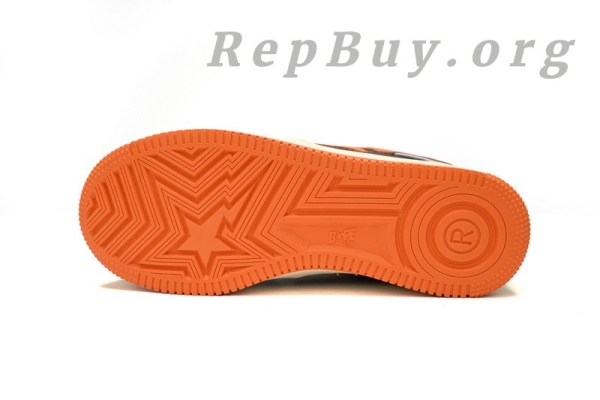 Bape Sta Low Grey Orange Red, Bape Shoes Replica, High Quality Bape Sneakers, 1H70-291-002 Reps, Best Bape Sta Copy, A Bathing Ape Fake Shoes, Premium Bape Replica