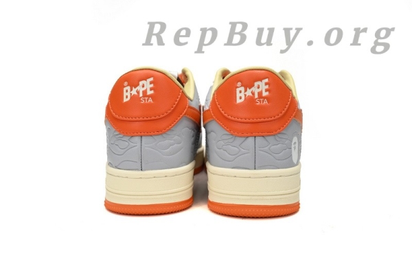 Bape Sta Low Grey Orange Red, Bape Shoes Replica, High Quality Bape Sneakers, 1H70-291-002 Reps, Best Bape Sta Copy, A Bathing Ape Fake Shoes, Premium Bape Replica