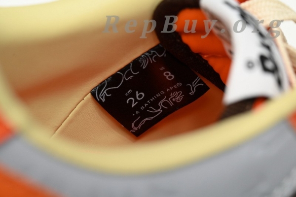 Bape Sta Low Grey Orange Red, Bape Shoes Replica, High Quality Bape Sneakers, 1H70-291-002 Reps, Best Bape Sta Copy, A Bathing Ape Fake Shoes, Premium Bape Replica