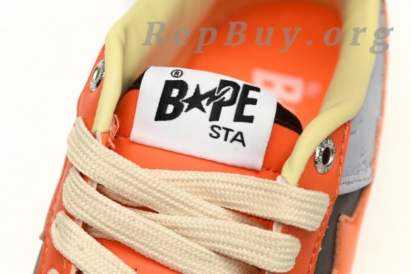 Bape Sta Low Grey Orange Red, Bape Shoes Replica, High Quality Bape Sneakers, 1H70-291-002 Reps, Best Bape Sta Copy, A Bathing Ape Fake Shoes, Premium Bape Replica