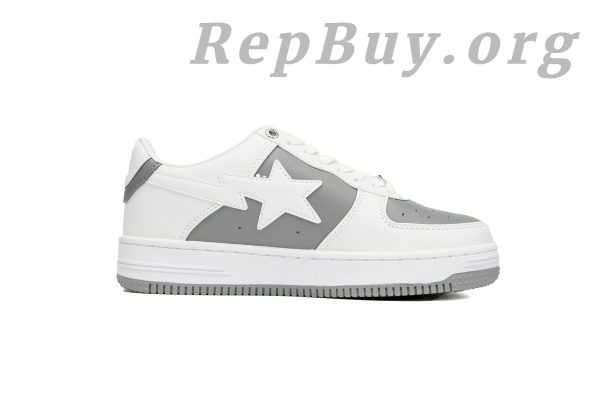 Bape Sta Low Grey White, Bape Shoes Replica, High Quality Bape Replica, Bape Sta OZXSH W291 328, Best Bape Sneakers Copy, 1:1 Bape Sta Low, A Bathing Ape Reps, Premium Bape Replica Shoes