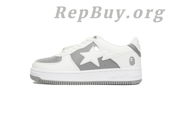 Bape Sta Low Grey White, Bape Shoes Replica, High Quality Bape Replica, Bape Sta OZXSH W291 328, Best Bape Sneakers Copy, 1:1 Bape Sta Low, A Bathing Ape Reps, Premium Bape Replica Shoes