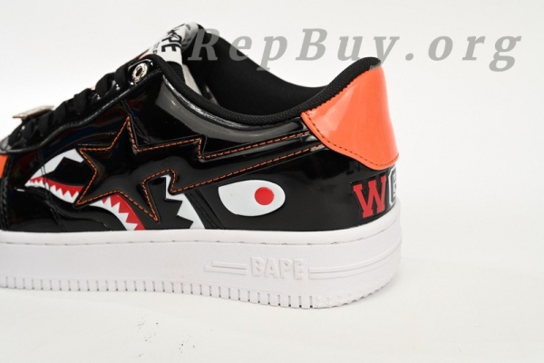 A Bathing Ape Bape Sta Low Orange Shark 1H30-191-005 - Image 8
