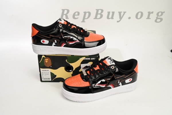 A Bathing Ape Bape Sta Low Orange Shark 1H30-191-005 - Image 13
