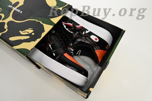 A Bathing Ape Bape Sta Low Orange Shark 1H30-191-005 - Image 14