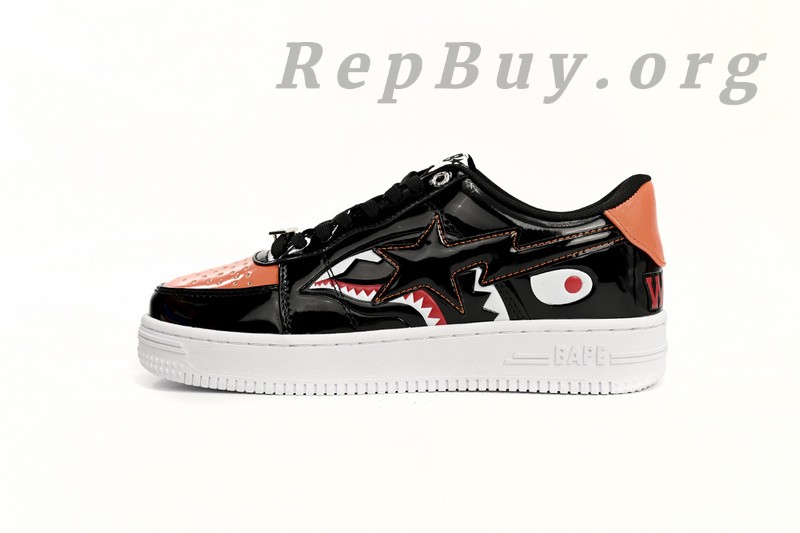 Best A Bathing Ape Bape Sta Low Orange Shark 1H30-191-005 Replica