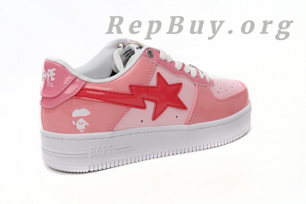 A Bathing Ape Bape Sta Low Pink Paint Leather 1H2-019-1046 - Image 8