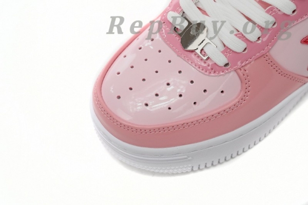 A Bathing Ape Bape Sta Low Pink Paint Leather 1H2-019-1046 - Image 6