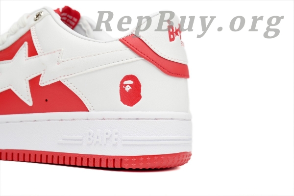 Bape Sta Low Red And White, Bape Shoes Replica, High Quality Bape Sneakers, Bape Sta Low OZXSH W291 328, Best Bape Replica Shoes, 1:1 Bape Sta Low, Bape Red And White Sneakers, Premium Bape Replicas