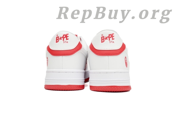 Bape Sta Low Red And White, Bape Shoes Replica, High Quality Bape Sneakers, Bape Sta Low OZXSH W291 328, Best Bape Replica Shoes, 1:1 Bape Sta Low, Bape Red And White Sneakers, Premium Bape Replicas