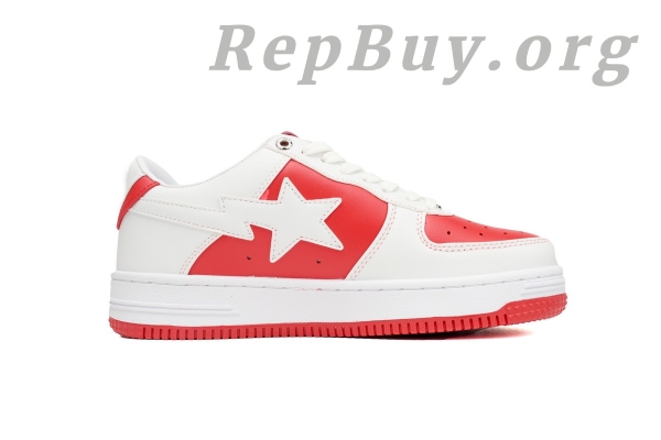 Bape Sta Low Red And White, Bape Shoes Replica, High Quality Bape Sneakers, Bape Sta Low OZXSH W291 328, Best Bape Replica Shoes, 1:1 Bape Sta Low, Bape Red And White Sneakers, Premium Bape Replicas