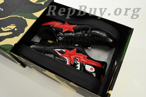 A Bathing Ape Bape Sta Low Shark Black 1H30-191-012-BLK - Image 12