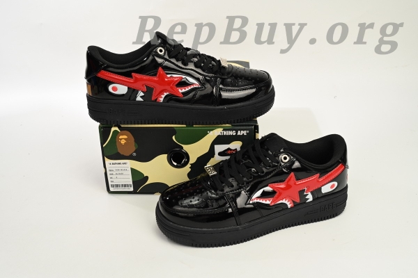 A Bathing Ape Bape Sta Low Shark Black 1H30-191-012-BLK - Image 14