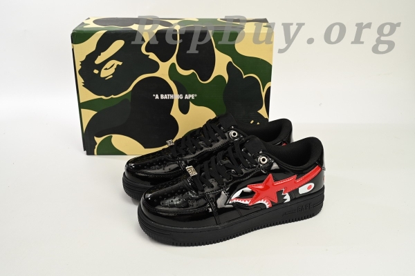 A Bathing Ape Bape Sta Low Shark Black 1H30-191-012-BLK - Image 13