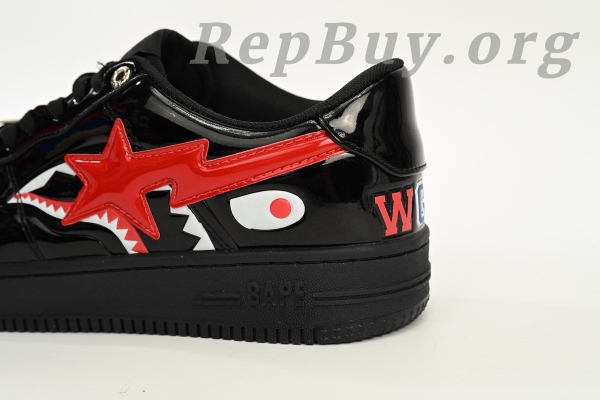 A Bathing Ape Bape Sta Low Shark Black 1H30-191-012-BLK - Image 5