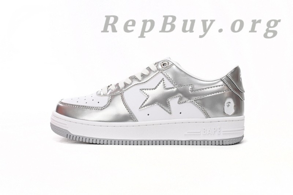 A Bathing Ape Bape Sta Low Silver 1H73 191 921 - 图片 2