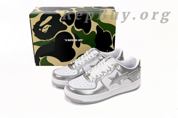 A Bathing Ape Bape Sta Low Silver 1H73 191 921 - 图片 15