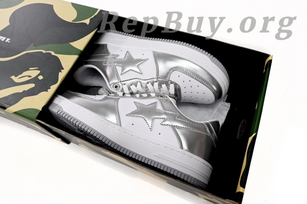 A Bathing Ape Bape Sta Low Silver 1H73 191 921 - 图片 16