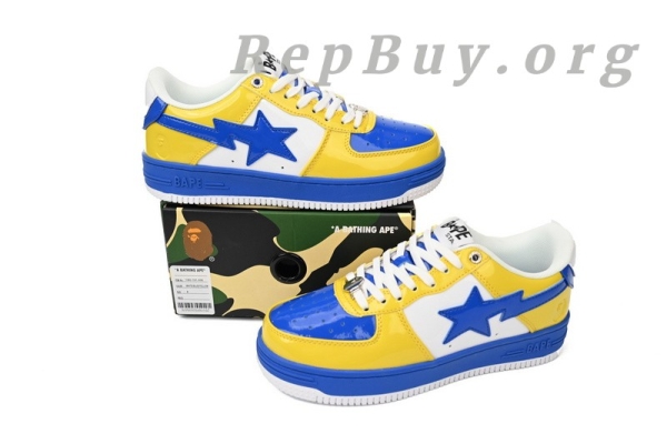 Bape Sta Low White Baolan Yellow, high quality Bape replica, 1:1 Bape Sta shoes, best Bape Sta Low copy, A Bathing Ape sneakers replica, premium Bape Sta Low White Yellow, Bape 1180-191-006 fake, top replica Bape shoes, luxury Bape Sta Low knockoff, perfect Bape sneakers copy