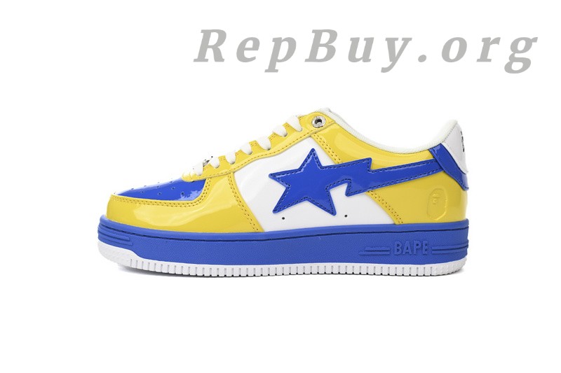 Best A Bathing Ape Bape Sta Low White Baolan Yellow 1180-191-006 Replica