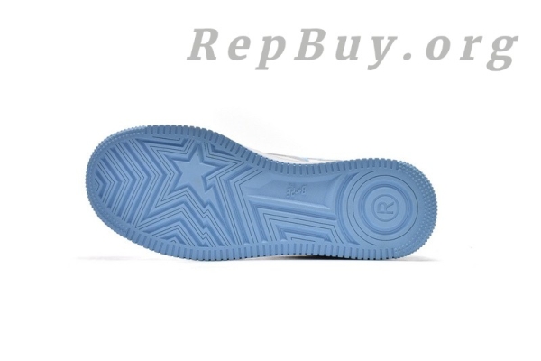 【FLASH SALE 3.8】A Bathing Ape Bape Sta Low White Blue 1M70-191-001 - 图片 5