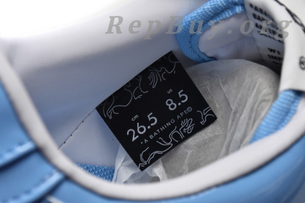 【FLASH SALE 3.8】A Bathing Ape Bape Sta Low White Blue 1M70-191-001 - 图片 14