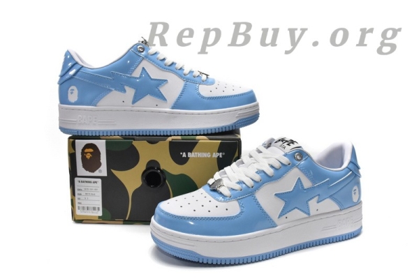 【FLASH SALE 3.8】A Bathing Ape Bape Sta Low White Blue 1M70-191-001 - 图片 17