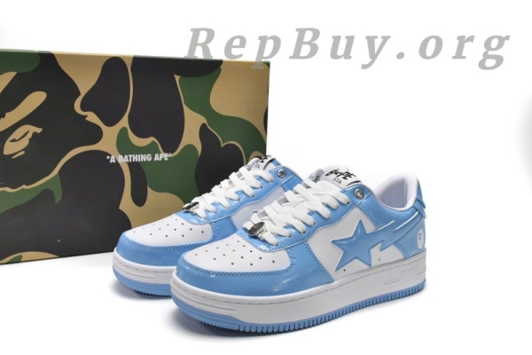 【FLASH SALE 3.8】A Bathing Ape Bape Sta Low White Blue 1M70-191-001 - 图片 18