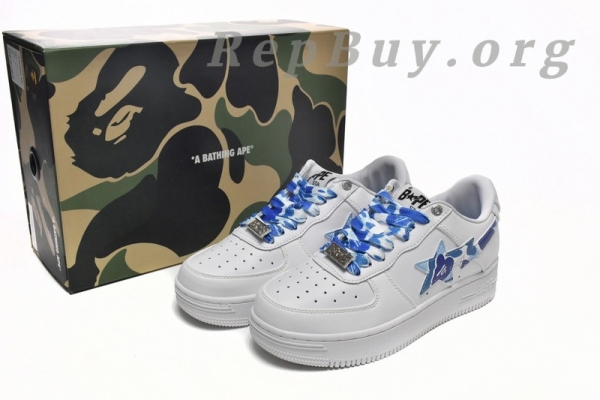 A Bathing Ape Bape Sta Low White Blue Camouflage 1H20-191-045 - 图片 16