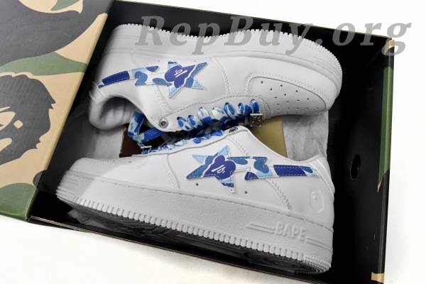 A Bathing Ape Bape Sta Low White Blue Camouflage 1H20-191-045 - 图片 17