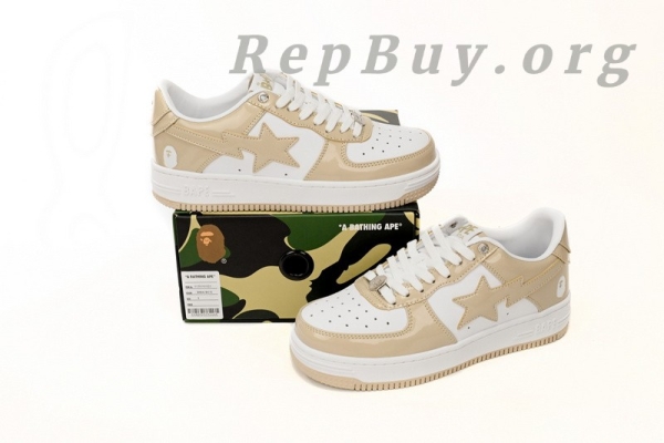 A Bathing Ape Bape Sta Low White Brown Mirror Surface 1170 191 022 - Image 14